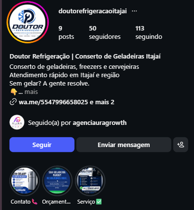 Gestão de Instagram Doutor Refrigeração — SC