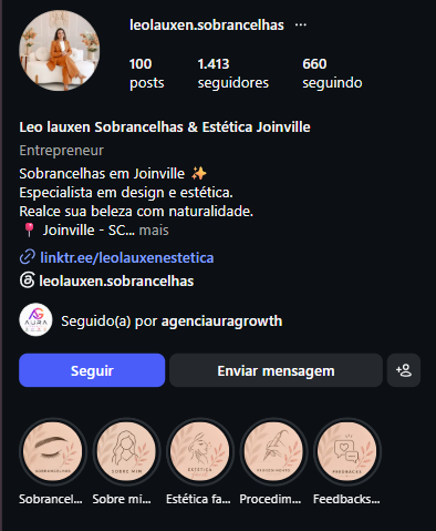 Gestão de Instagram Leo Lauxen — Estética SC